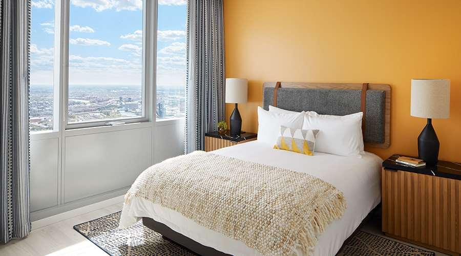 Sentral Michigan Avenue Aparthotel ชิคาโก ห้อง รูปภาพ A bedroom at the hotel