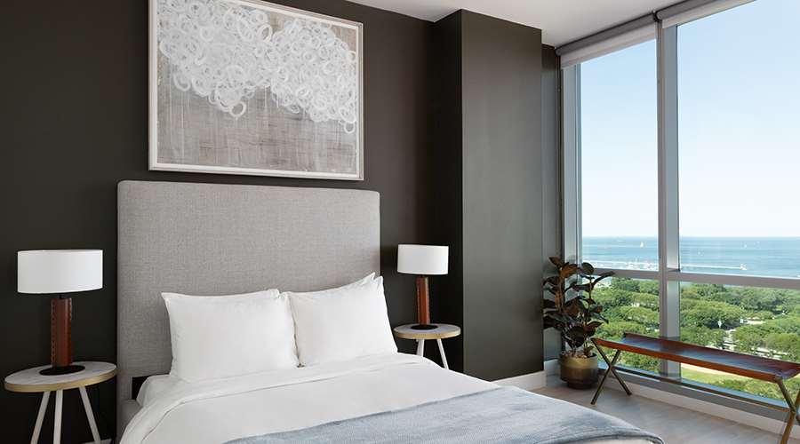 Sentral Michigan Avenue Aparthotel ชิคาโก ห้อง รูปภาพ Bedroom