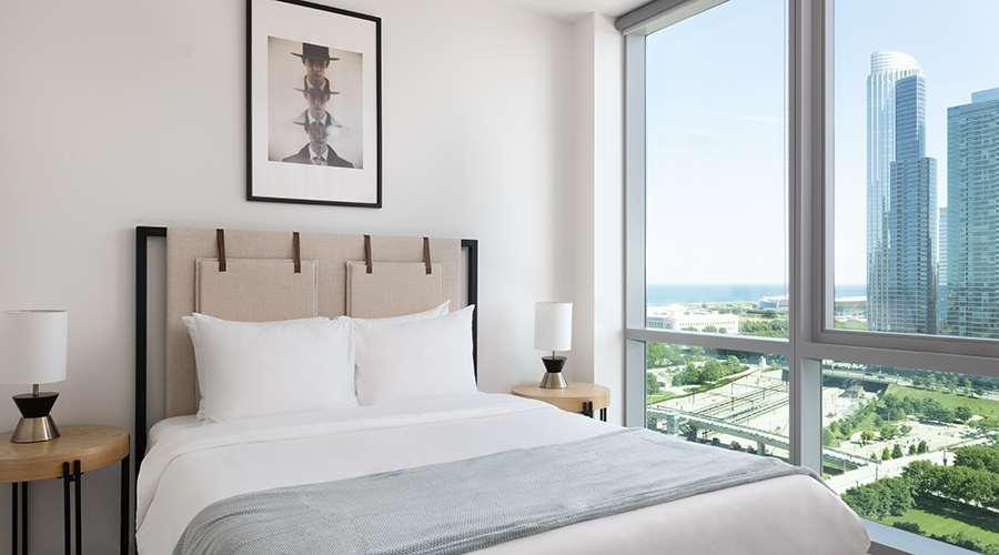 Sentral Michigan Avenue Aparthotel ชิคาโก ห้อง รูปภาพ Bedroom