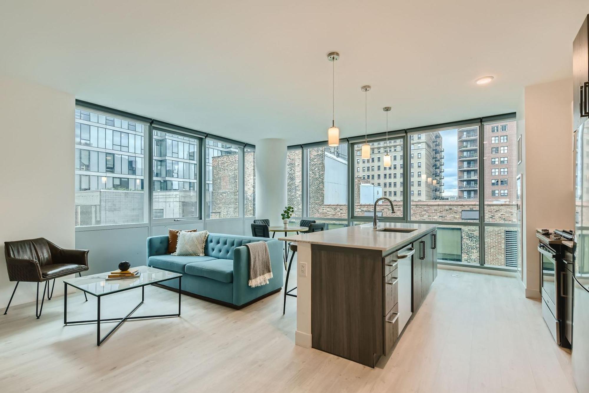 Sentral Michigan Avenue Aparthotel ชิคาโก ห้อง รูปภาพ A model apartment